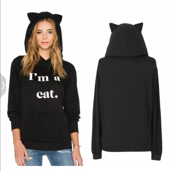 Wildfox Tops - Wildfox black I am a cat hoodie size small